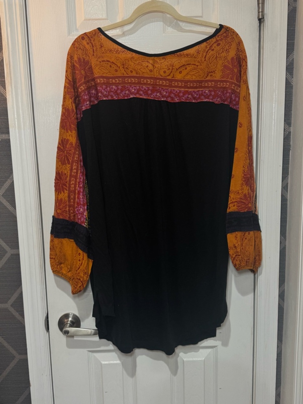 Free People Tripoli high low long sleeve top boho, flory, embroidered - Picture 9 of 9